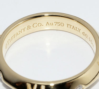 Tiffany & Co Ring 18K Yellow Gold 4P Diamonds (010ct) Atlas X Closed Narrow Ring