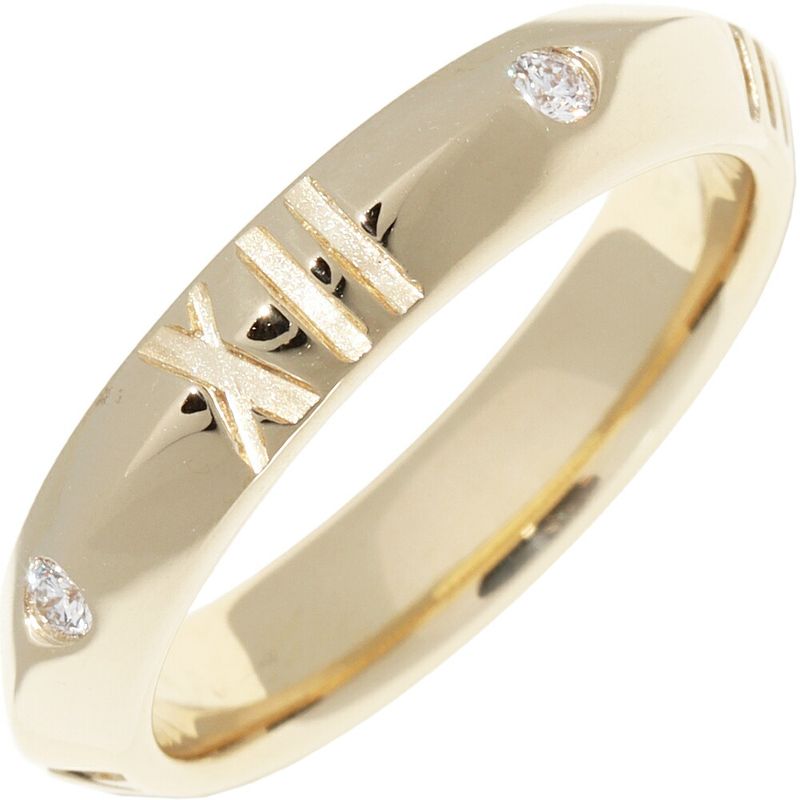Tiffany & Co Ring 18K Yellow Gold 4P Diamonds (010ct) Atlas X Closed Narrow Ring