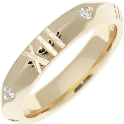 Tiffany & Co Ring 18K Yellow Gold 4P Diamonds (010ct) Atlas X Closed Narrow Ring
