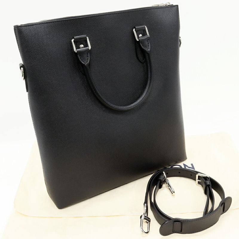 Louis Vuitton Hand Tote Shoulder Bag Taiga Noir Black Anton Tote Handbag 2WAY
