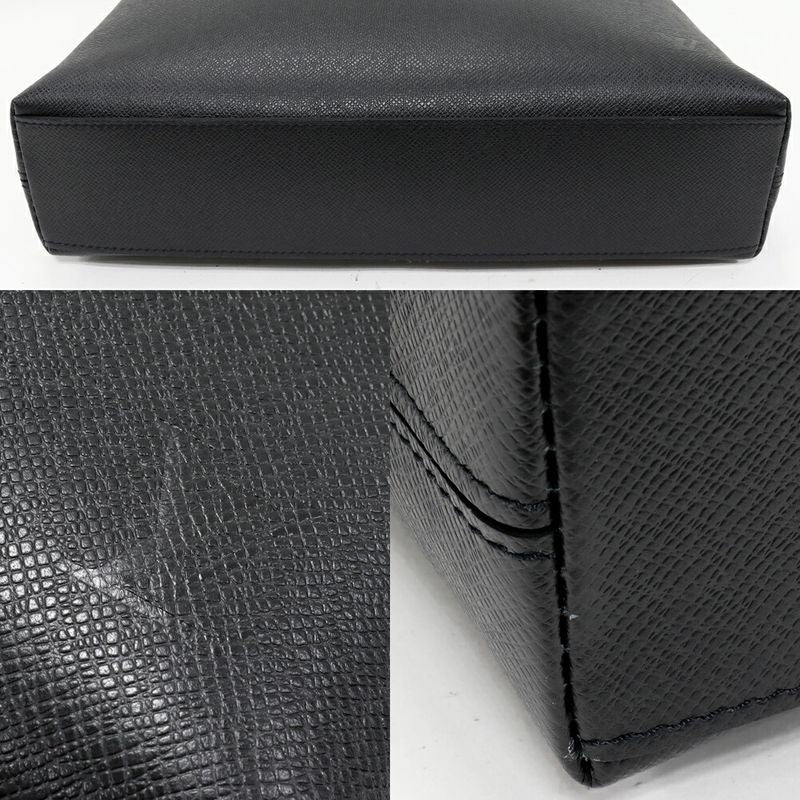 Louis Vuitton Hand Tote Shoulder Bag Taiga Noir Black Anton Tote Handbag 2WAY