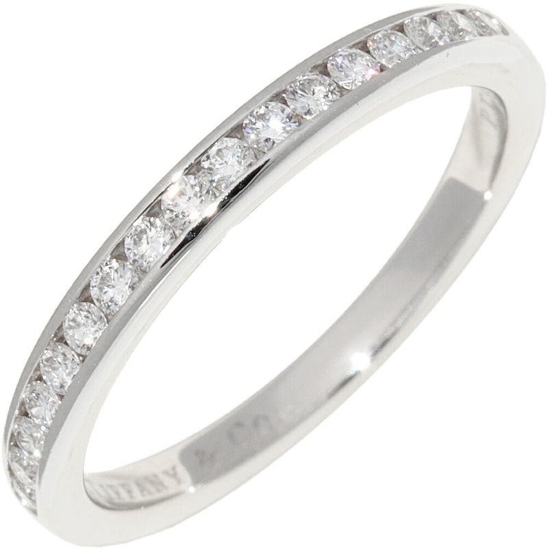 Tiffany & Co Pt950 Ring With 17 Diamonds (017ct) Half Circle Channel Setting