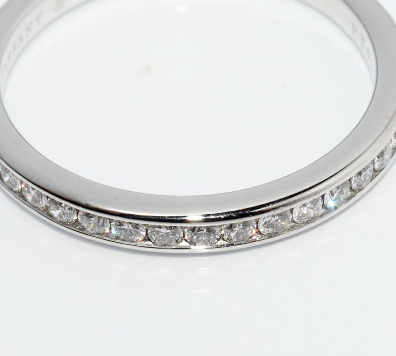 Tiffany & Co Pt950 Ring With 17 Diamonds (017ct) Half Circle Channel Setting