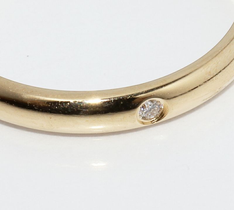 Cartier Ring 18K Yellow Gold Diamond 1P (001ct) Classic Wedding Ring 1895