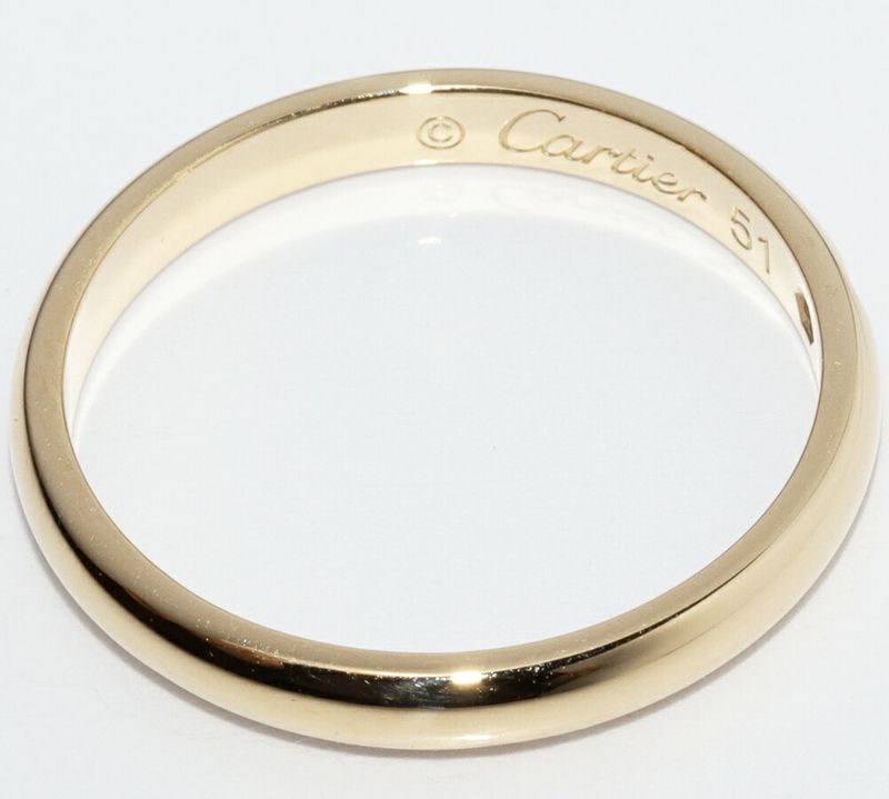 Cartier Ring 18K Yellow Gold Diamond 1P (001ct) Classic Wedding Ring 1895