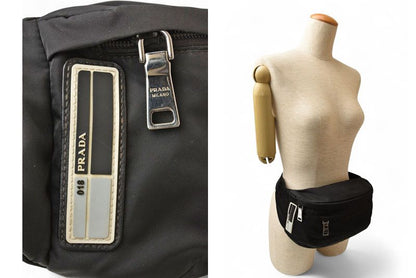 Prada Waist Bag Waist Pouch Body Bag Prada Nylon NERO Black 2vl008 Men Ladies