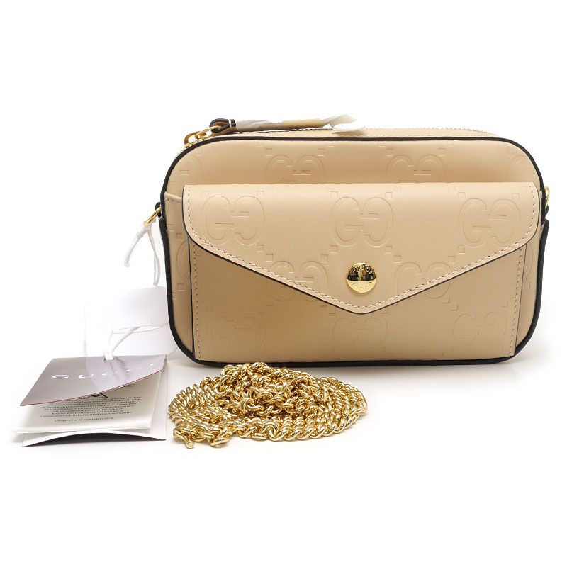 Gucci Chain Shoulder Bag 781554 Beige GG Leather