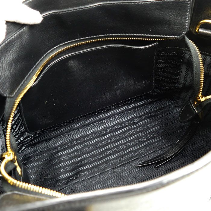 Prada 2way Shoulder Bag Black 1bg227 Ladies Preowned