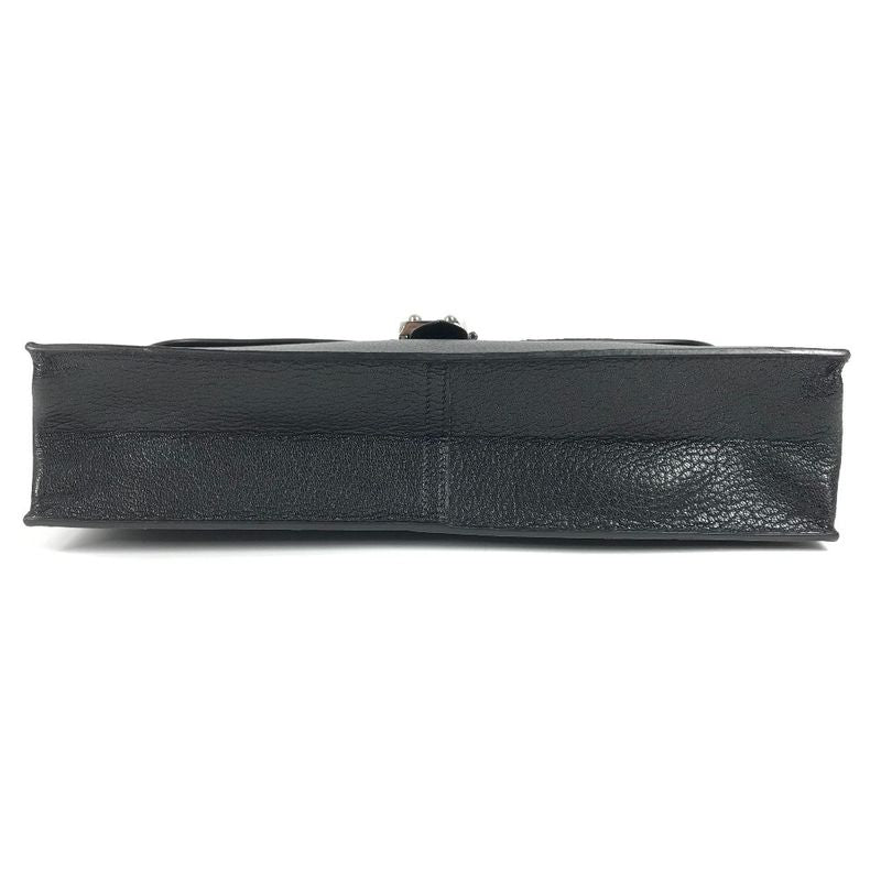 Hermes Clutch Bag Sac A Depeches Leather Black