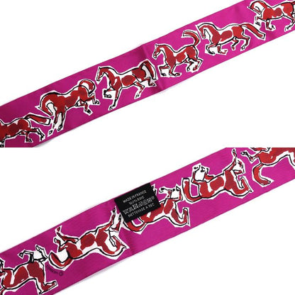 Hermes Twilly Chevaux En Liberte Liberty Horse Scarf Pink/red/white 063803s 16