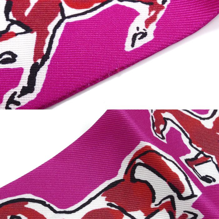 Hermes Twilly Chevaux En Liberte Liberty Horse Scarf Pink/red/white 063803s 16