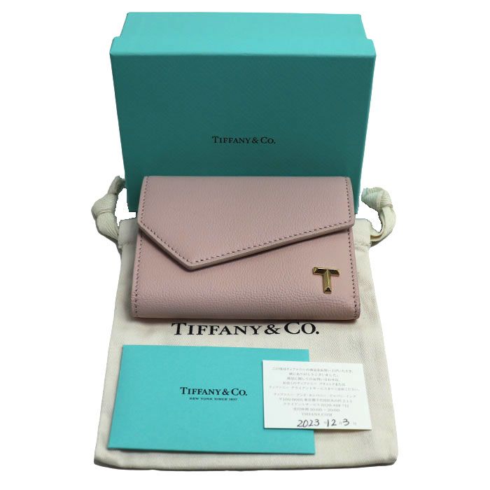 Tiffany & Co T Wallet Pink Women's Pre-owned