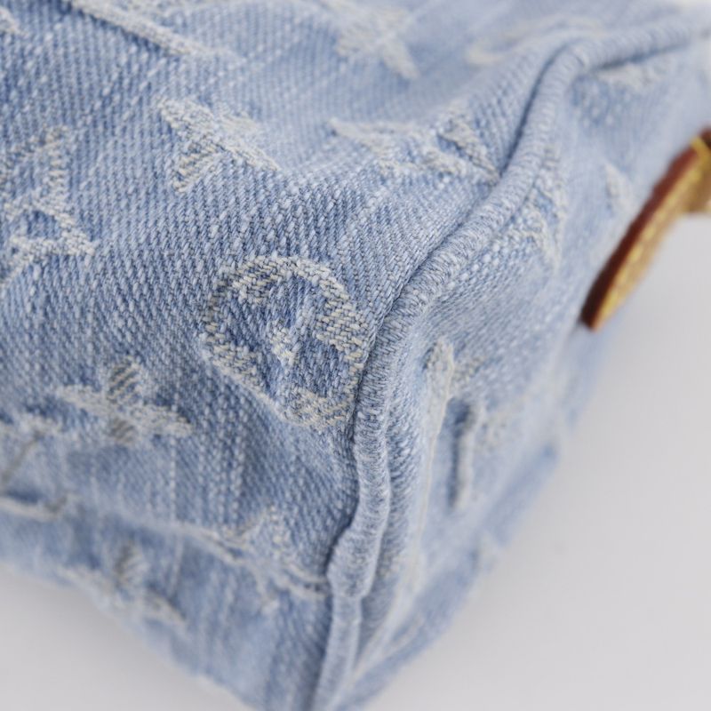 Louis Vuitton Nano Speedy 2WAY Shoulder M11212 Monogram Denim Sky Blue Ladies