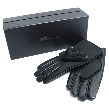 Prada Triangle Logo Gloves Black 2gg137 2DW1 F0002 8 Ladies Preowned
