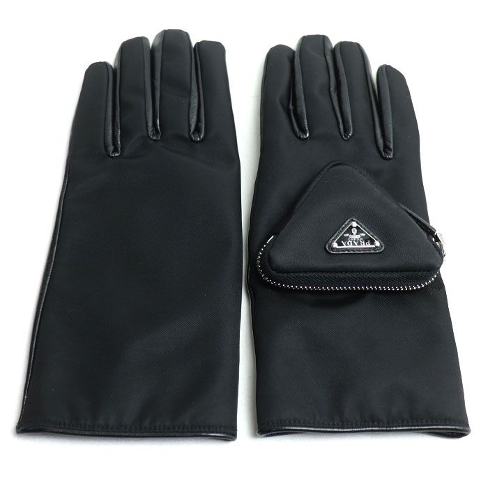 Prada Triangle Logo Gloves Black 2gg137 2DW1 F0002 8 Ladies Preowned