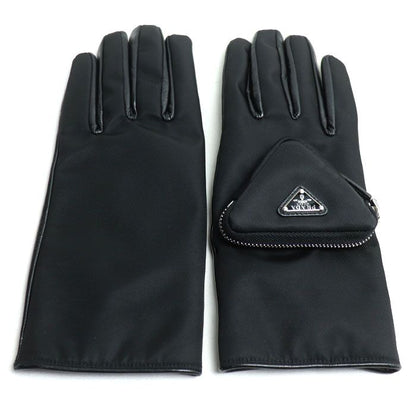 Prada Triangle Logo Gloves Black 2gg137 2DW1 F0002 8 Ladies Preowned