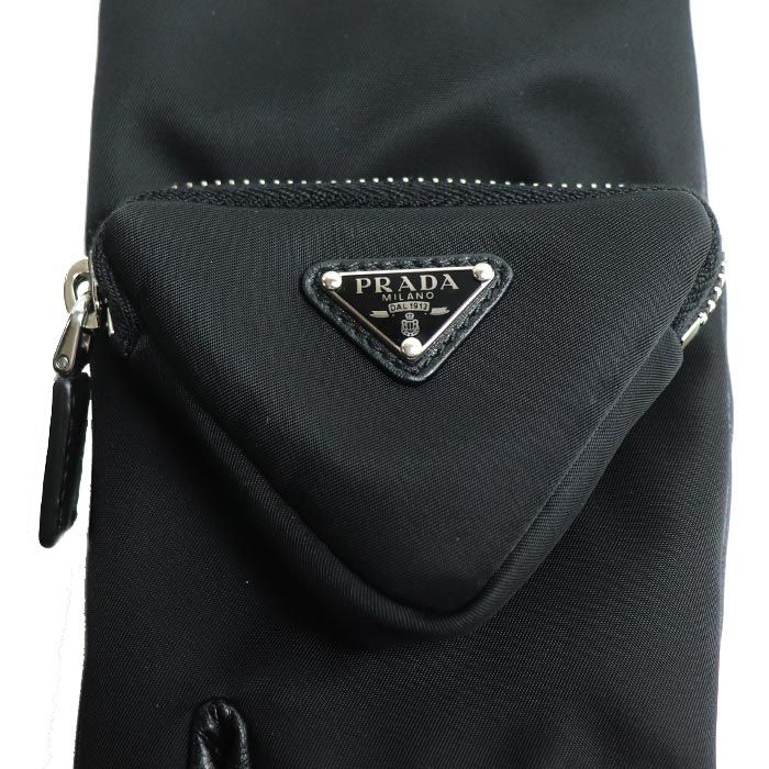 Prada Triangle Logo Gloves Black 2gg137 2DW1 F0002 8 Ladies Preowned