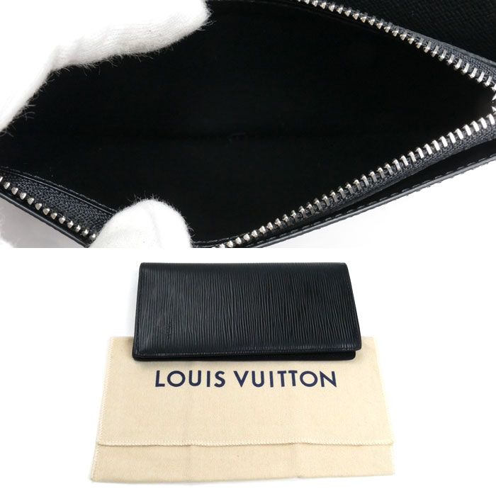 Louis Vuitton Portefeuille Brazza Long Wallet Epi Black M60622 IC Men's Used
