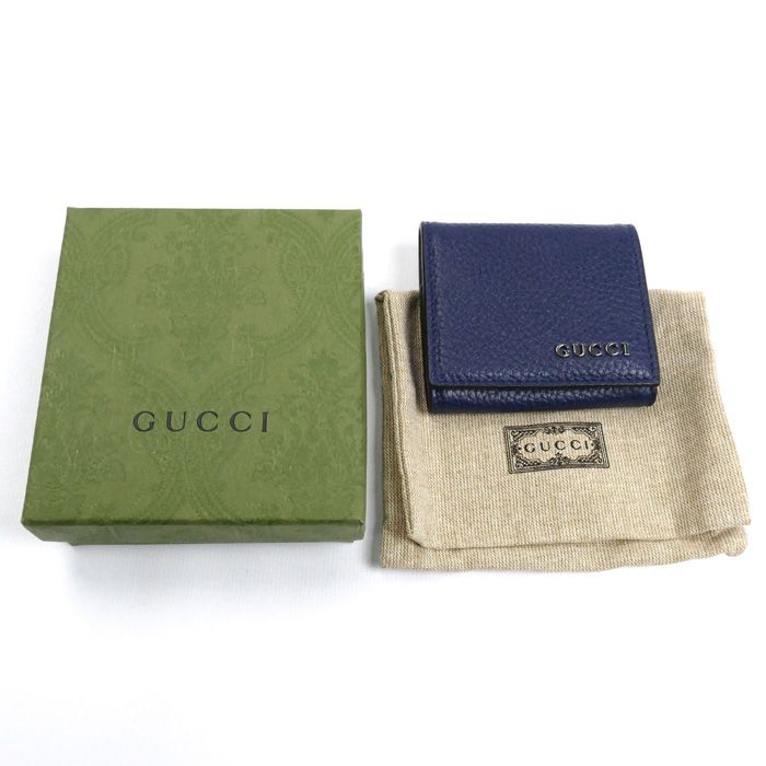 Gucci Coin Case Navy 771160 Men's Preowned