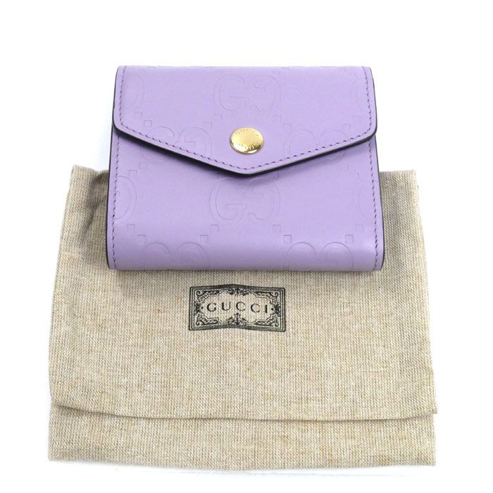 Gucci GG Medium Wallet Trifold Wallet Lilac 772793 Aac1q 5236 Ladies Preowned