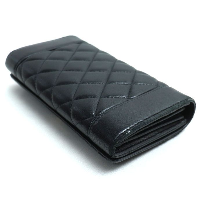 Chanel Matelasse Mademoiselle Long Wallet Black A80971 Ladies Preowned