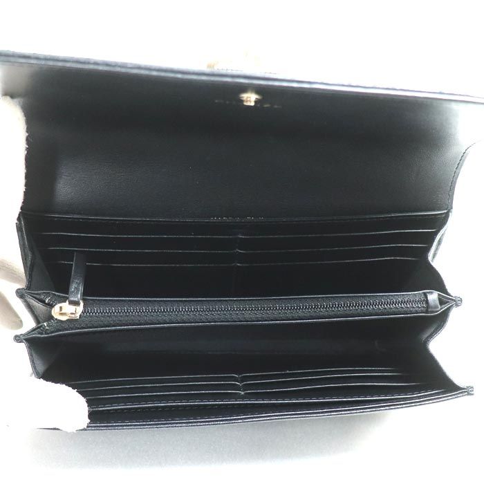 Chanel Matelasse Mademoiselle Long Wallet Black A80971 Ladies Preowned