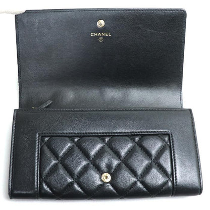 Chanel Matelasse Mademoiselle Long Wallet Black A80971 Ladies Preowned