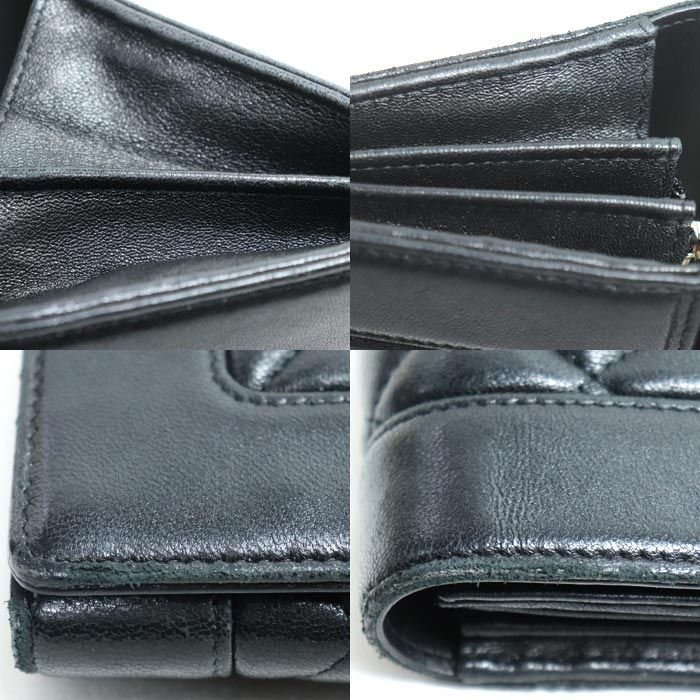 Chanel Matelasse Mademoiselle Long Wallet Black A80971 Ladies Preowned