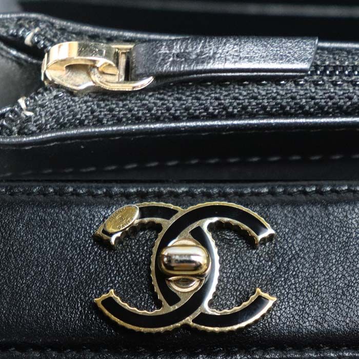 Chanel Matelasse Mademoiselle Long Wallet Black A80971 Ladies Preowned