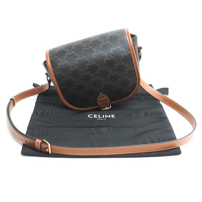 Celine Medium Folco Shoulder Bag Brown Tan 191502bzj04lu Ladies Preowned