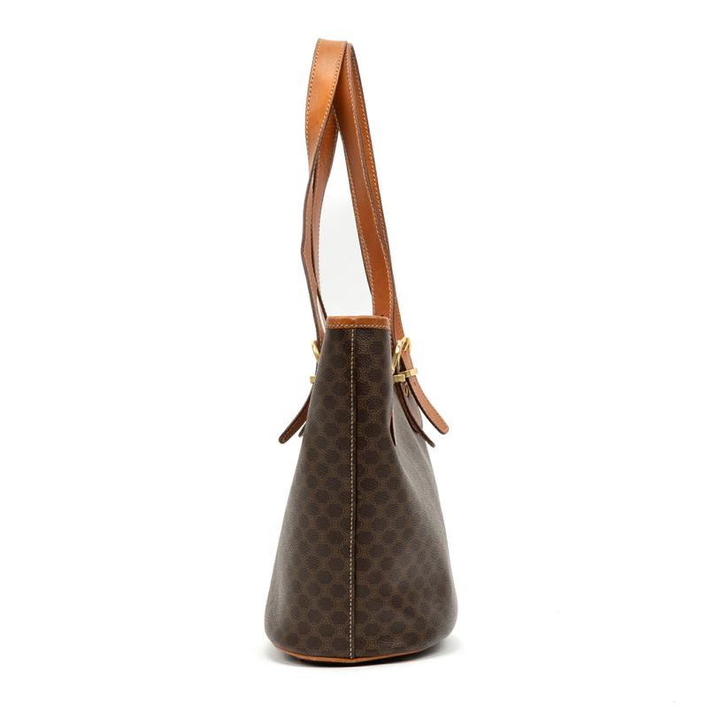 Celine Open Shopping Tote Brown Macadam PVC Canvas AB