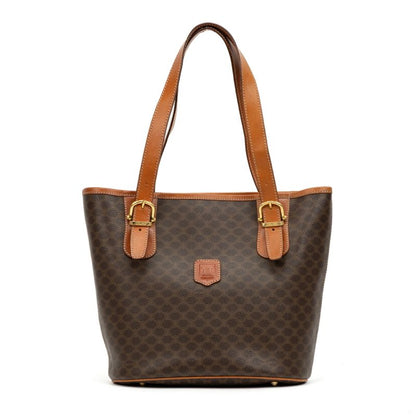 Celine Open Shopping Tote Brown Macadam PVC Canvas AB