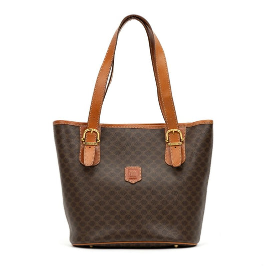 Celine Open Shopping Tote Brown Macadam PVC Canvas AB