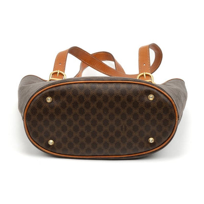 Celine Open Shopping Tote Brown Macadam PVC Canvas AB