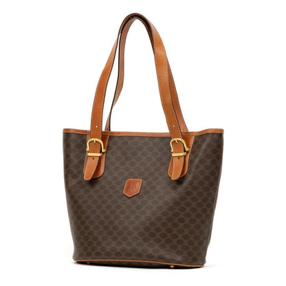 Celine Open Shopping Tote Brown Macadam PVC Canvas AB