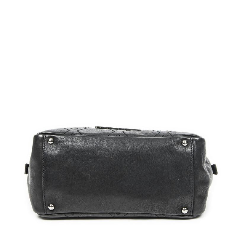 Chanel Small Diamond Stitch Tote Black Matelasse Diamond Stitch Leather A