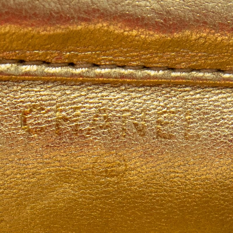 Chanel Vintage Micro Mini Chain Crossbody Gold Matelasse Lambskin Leather A