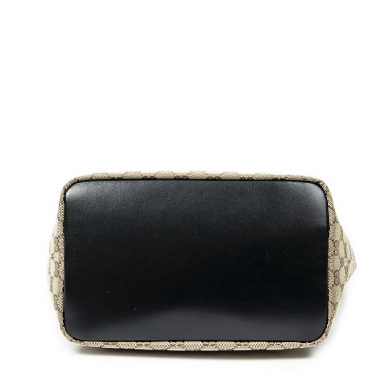 Gucci Bamboo Hobo Beige/black GG Canvas A