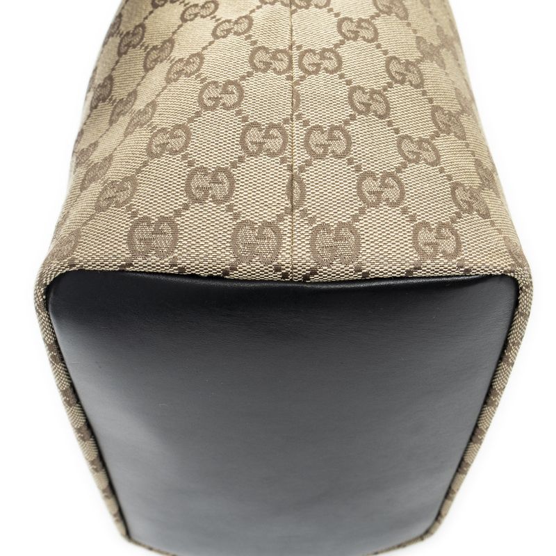 Gucci Bamboo Hobo Beige/black GG Canvas A
