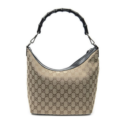 Gucci Bamboo Hobo Beige/black GG Canvas A