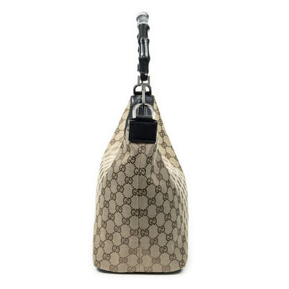 Gucci Bamboo Hobo Beige/black GG Canvas A