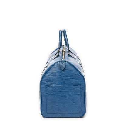 Louis Vuittonkeepall Black Stitching Blue Epi AB