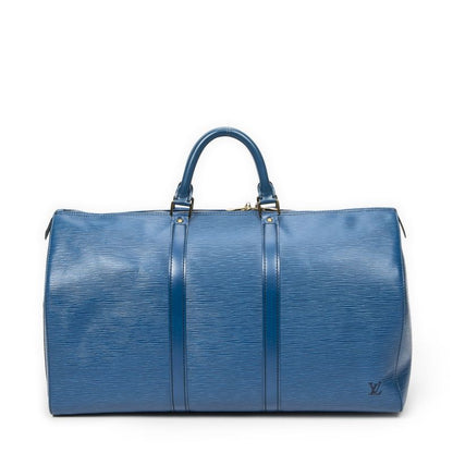 Louis Vuittonkeepall Black Stitching Blue Epi AB