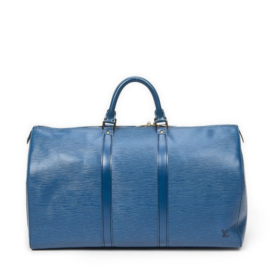 Louis Vuittonkeepall Black Stitching Blue Epi AB