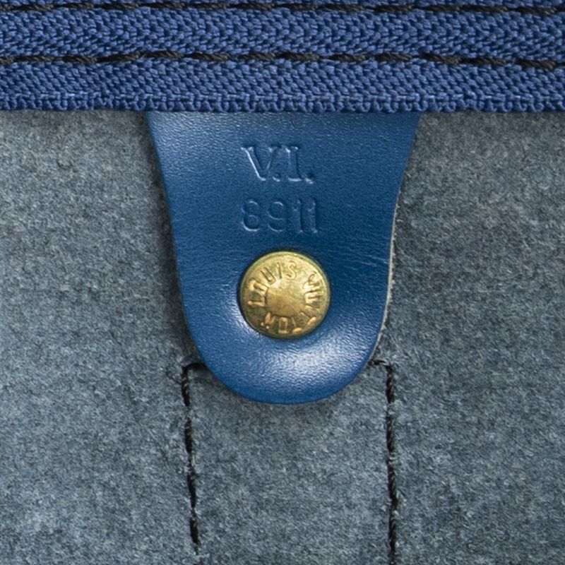 Louis Vuittonkeepall Black Stitching Blue Epi AB