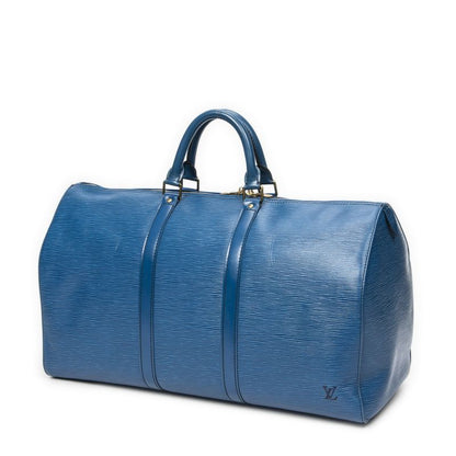 Louis Vuittonkeepall Black Stitching Blue Epi AB