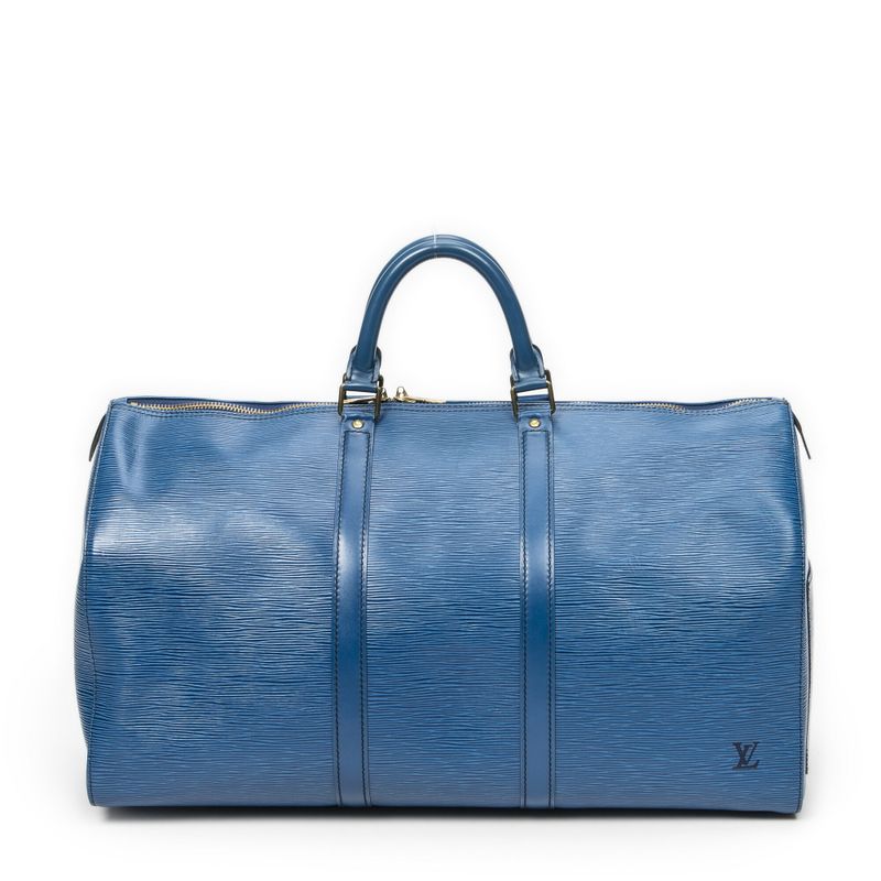 Louis Vuittonkeepall Black Stitching Blue Epi AB