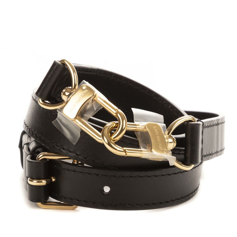 Louis Vuittonleather Strap Black Calfskin Leather N