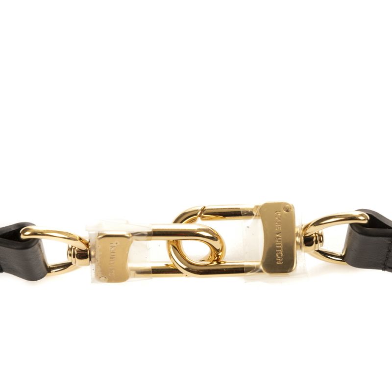 Louis Vuittonleather Strap Black Calfskin Leather N