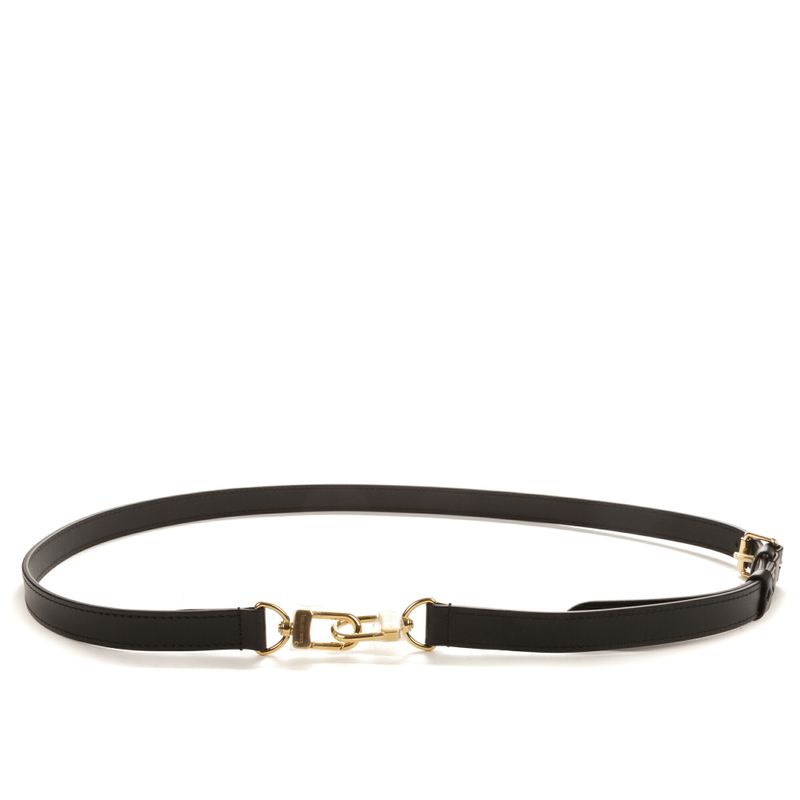 Louis Vuittonleather Strap Black Calfskin Leather N